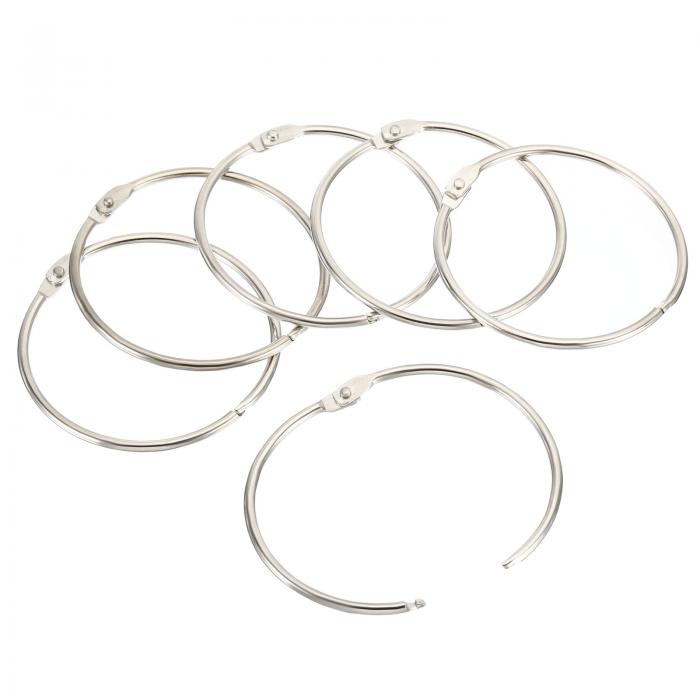 PATIKIL 70mm外径 64mm内径 ルーズリーフリング 24個 バインダーリング 鋼 本 DIY スクラップブック ノートブック フォトアルバム用 シルバー