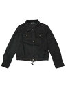 Allegra K バイカーモトジャケット カジュアル ポイントカラー フラットポケット 長袖 ショートジャケット レディース ブラック L(4)