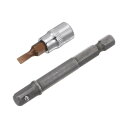FD4 スロットビットソケット スロットドライバービットソケット 六角シャンクパワードリルアダプター付 6.35mmスクエアドライブ CR-Vソケット S2鋼 ...