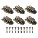 PATIKIL 小さな金属製ボックストグルラッチ 6個入りのヴィンテージダックビルドハスプラッチ パドロックホール スクリュー付き 木製宝飾品キャビネット 工具...