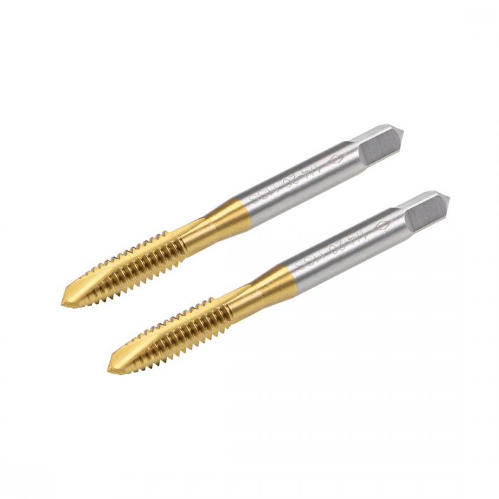 マシンタップ HSS製タップ チタニウムプレート 1/4-20 UNCスレッド ピッチ 3フルート 2個入