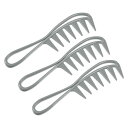 VOCOSTE ヘアコームワイドトゥース 静電気防止 太い巻き毛用 ヘアケア もつれ解消コーム ウェットとドライ用 3個 灰