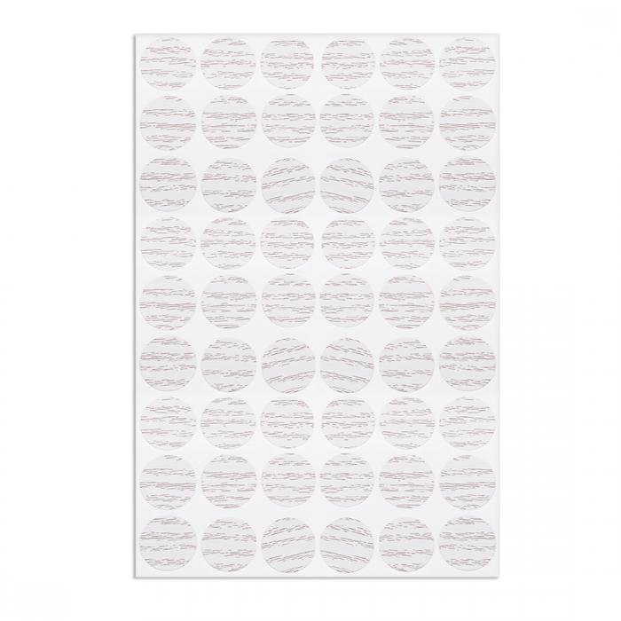 ネジ穴ステッカー 21mm直径 PVC材料 54合1 接着ステッカーカバー ライトオーク 1テーブル入り