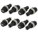 ヒューズホルダーソケット ネジ式12mm パネルマウント AC250V / 10A AC125V / 15A 5x20mm 8個入り