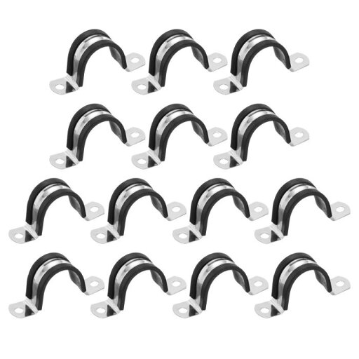 30mm(1-3/16") ケーブルクランプ 14個 304ステンレススチールラバーコーティングクッション付き絶縁ケーブルクランプ 2穴U字ストラップクランプ ラインパイプホースワイヤーコード取り付け用 黒 30mm(1-3/16") ケーブルクランプ 14個 304ステンレススチールラバーコーティングクッション付き絶縁ケーブルクランプ 2穴U字ストラップクランプ ラインパイプホースワイヤーコード取り付け用 黒