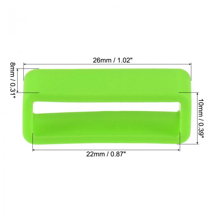 時計バンドストラップループ ゴム 交換用ファスナーリング シリコーン時計ホルダーキーパー 22mm幅時計バンド グリーン 4個入り