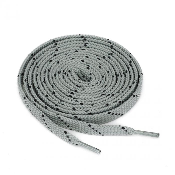 靴ひも 平型 平ひも シューレース ダブルカラー 男女兼用 33ペア ライトグレーブラック 100 cm