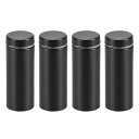 ウォールスタンドオフホルダー 広告ネイル ガラススタンドオフマウント ステンレススチール 直径19 mm 長さ51 mm ブラック 4個入り