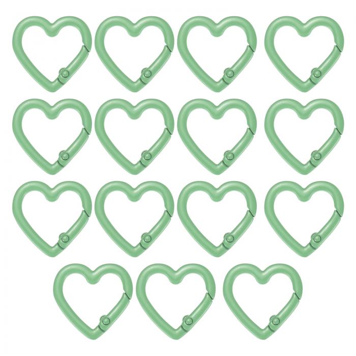 TIXIPEM ハート型スナップクリップ[15個入り] - トリガーキーチェーンクリップ スプリングスナップフッ..