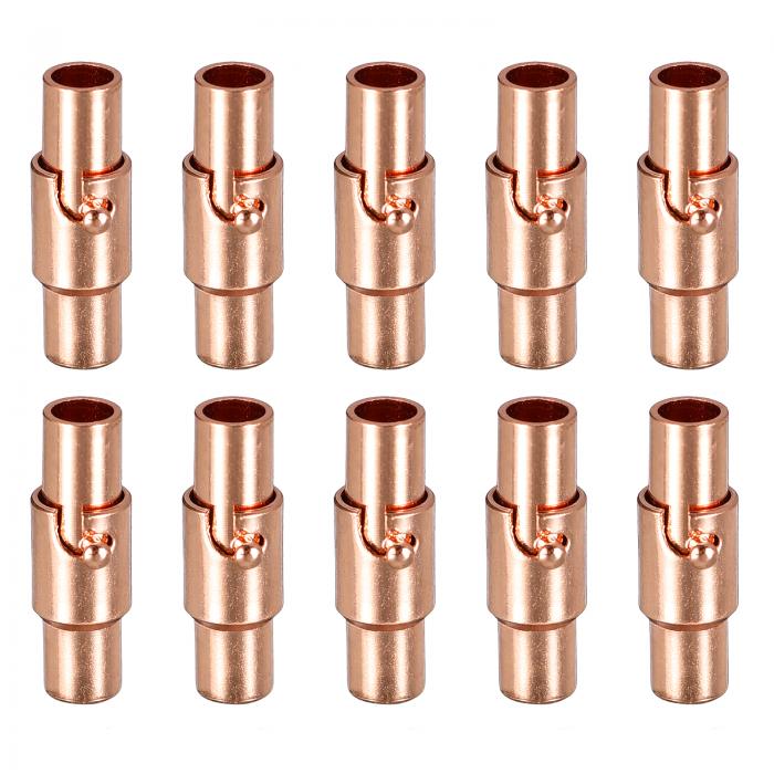 レザーコードエンドクラ スプ 10個セット 3 mm穴付きレザーマグネットクラ スプ コードエンドキャップ ..