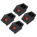 電源スイッチ 10A 250V AC ロッカースイッチ 3ピン IEC320 C14 入力メス電源ソケット 電源コネクタ 入力モジュール プラグ ラボ機器デバイ...
