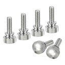 M4x12mm ニュル付き親指ねじ 6個 真鍮製ニュル付き親指ねじボルト ショルダーグリップノブ付きファスナー シルバートーン(4)