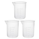 計量カップ ビーカー ラボ用 透明 PP プラスチック 目盛り付のビーカー 50ml 3個入り