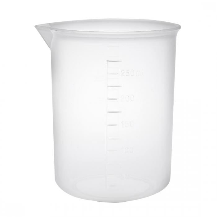 計量カップ ビーカー ラボ用 透明 PP プラスチック 目盛り付のビーカー 250ml