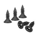 100個セット フラットヘッドトルクスねじ M4 x 12mm 304ステンレススチール カウンターシンク 自己穿孔防盗木ねじ T20ビット対応 木材 フェンス デッキ用(黒)(4)