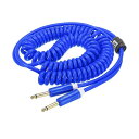 ギター楽器ケーブル 5 M 6 mm-6 mm TRS ストレート-ストレートアングル エレキベースカーリーケーブルコード ギターベース用 ブルー