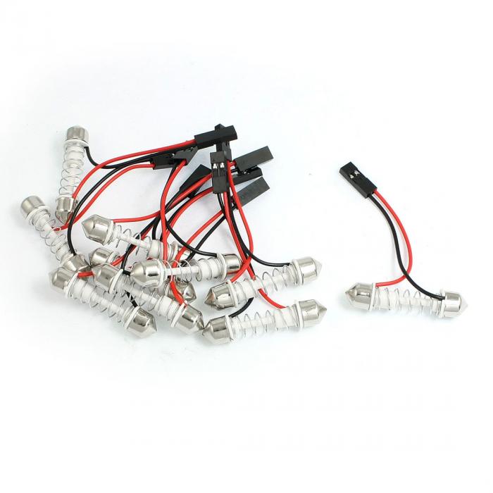 ルームランプ 10個入り 車用 インテリアドームマップ 花綱 電球ベース 29-40mm スプリング