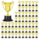 PATIKIL 60個 ミニ金トロフィー賞 プラスチック 8.5 cm 小さなトロフィーカップ 優勝賞品 トロフィー賞品 スポーツ サッカー フットボールトーナメント コンペティション パーティーの記念品用