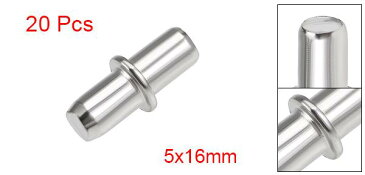 ソウテン uxcell 棚ブラケットペグ 円筒形状 ステンレススチール ラバー 5x16 mm 20個入り