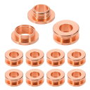 PATIKIL 8mm(1/3インチ) 真鍮製ホールアイレット 10個 フラット自己裏打ちグロメットとワッシャー 靴 衣類 クラフト バッグ レザークラフト用 レッドカッパー