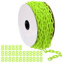 PATIKIL プラスチックチェーン クラウドコントロール用 120フィート 安全バリアチェーン 1/4"(6mm) 緑色プラスチックチェーンリンク 列 整理 駐車場 フェンス ゲート コンサート 装飾用
