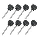 8個 M3 x 30mm ニュート付きクランピングノブ 304ステンレススチールサムスクリュークランピングノ茶色ドハンドスレッドハンドボルトスタッドノブ14mm...