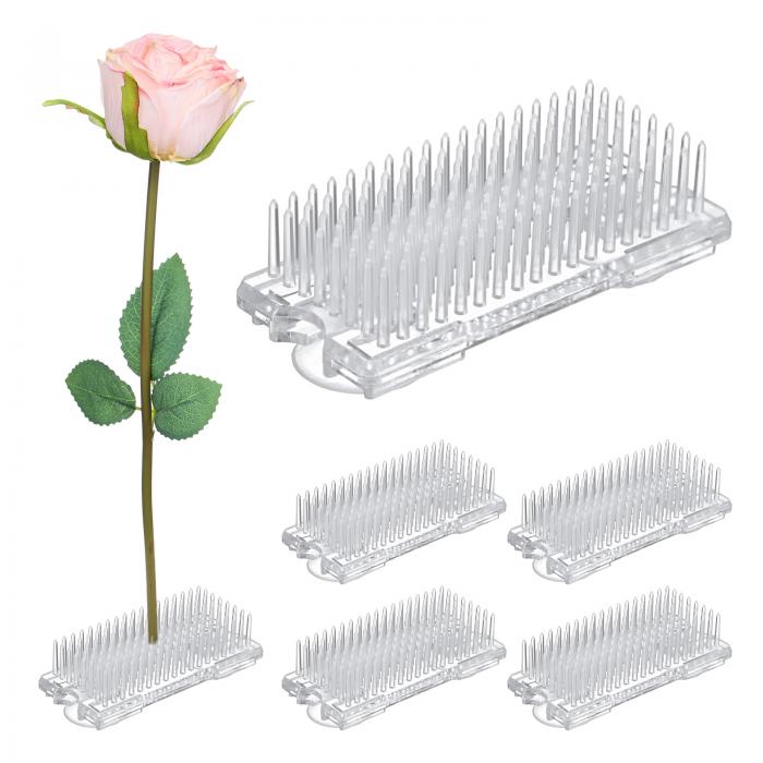 M METERXITY 6パック プラスチック製フラワーフロッグ2.76"×1.18" 長方形 フラワーピン フラワーフロッ..