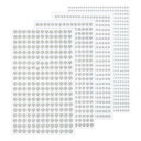 3584個8シートの白いラインストーンステッカー3/4/5/6 mm自己接着ラインストーンジェム DIY装飾クラフト 顔 目 爪 髪 メイクアップ用