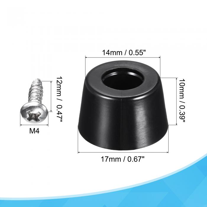 丸いゴム製バンパーフィート ステンレス鋼のネジとワッシャー 家具 電子機器 滑り止め用 16 mm Wx10 mm H 16個 [3]