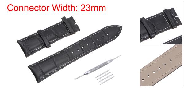 [SEURE時仕]時計ベルト26MM24MM22MM本革バンド防水防汗クロコ型押し鰐皮紋様ストラップステンレススチール尾錠レザー腕時計交換バンド軽量交換便利工具付きボックス付き(シルバー尾錠/ブル…