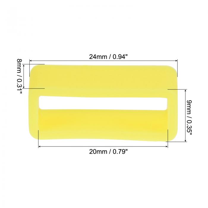 時計バンドストラップループ ゴム 交換用ファスナーリング シリコーン時計ホルダーキーパー 20mm幅時計バンド イエロー 4個入り 3
