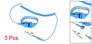 ソウテン 静電気防止用リストストラップ リストバンド 磁気トレイ 接地ワイヤ ワニクリップ 3個入り