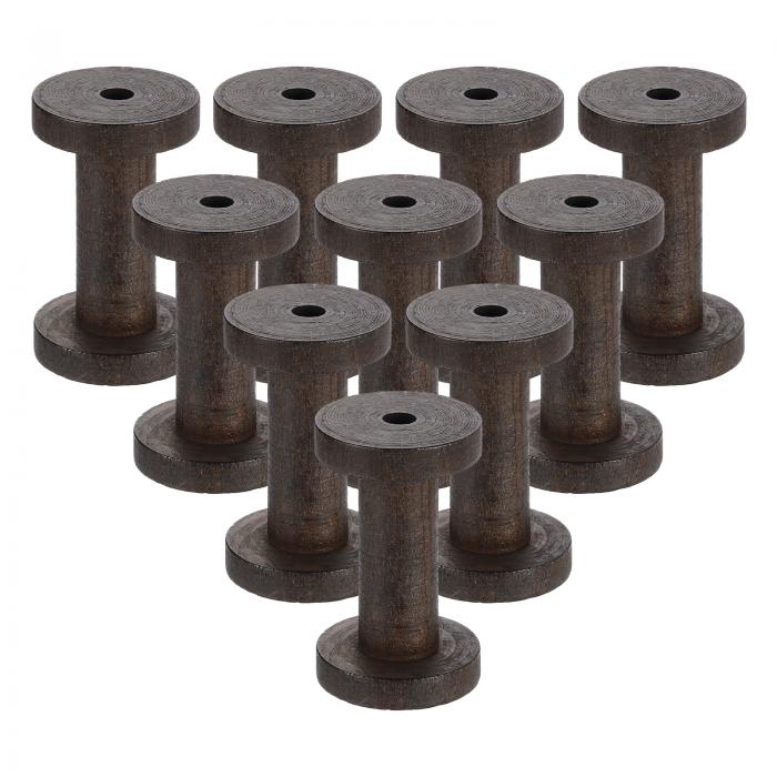 12個 木製空 スプール 2" x 3.1"未仕上げ 木製スプールワイヤー織りボビン空 糸スプール クラフトDIYア..