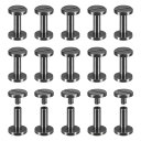 25パック真鍮シカゴスクリュー 12x10mmフラットヘッドスクリューバックバインディングポストネイルスタッドリベット DIYレザークラフトベルトストラップ用 ...
