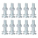 スクエアネックキャリッジボルト ナット&ワッシャー付き 炭素鋼 コーチボルトネジ 5/16-18x38 mm 10セット