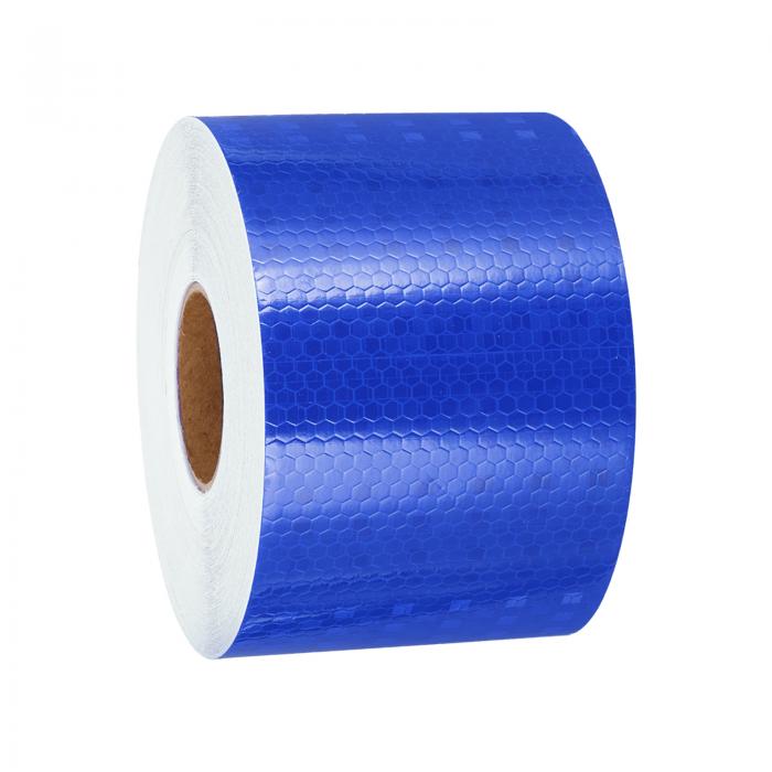 反射フィルム 反射シート 反射ステッカー アロー 安全警告 自己粘着 防水 バイク用 25 M x 7.5cm ブルー