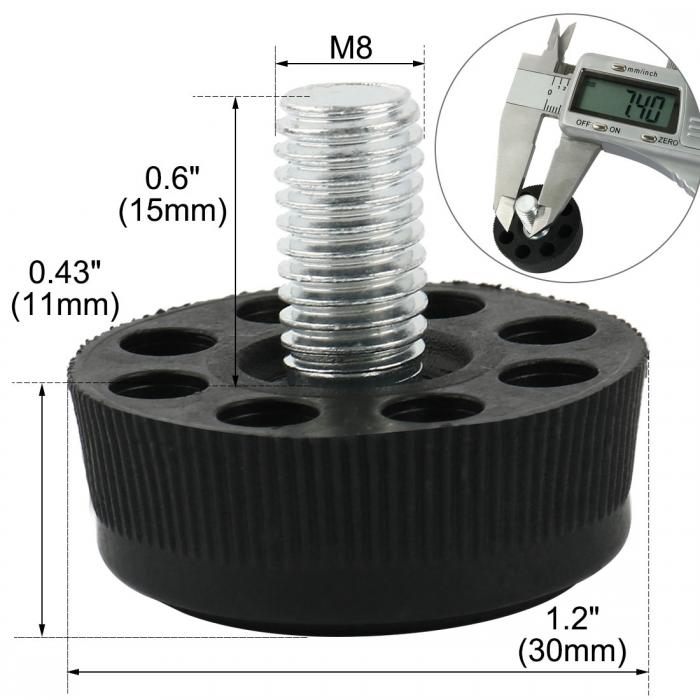 家具 食器棚 調節可能 スクリュー On レベリング グライド フィート 30 x M8 x 13 8個入り [3]