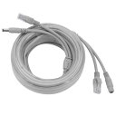 10mイーサネットケーブルRJ45 + DC電源 PVC製 グレー cctv電源ケーブル延長コードワイヤー(3)