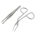 2 in 1 セット 眉毛はさみ+眉毛ピンセット メタル製