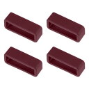 時計バンドストラップループ ゴム 交換用ファスナーリング シリコーン時計ホルダーキーパー 20mm幅時計バンド ワインレッド 4個入り