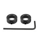 ボアドリルストップ ドリルビットデプスホルダー セットスクリュースタイル 黒色酸化物炭素鋼 12 mm 2個