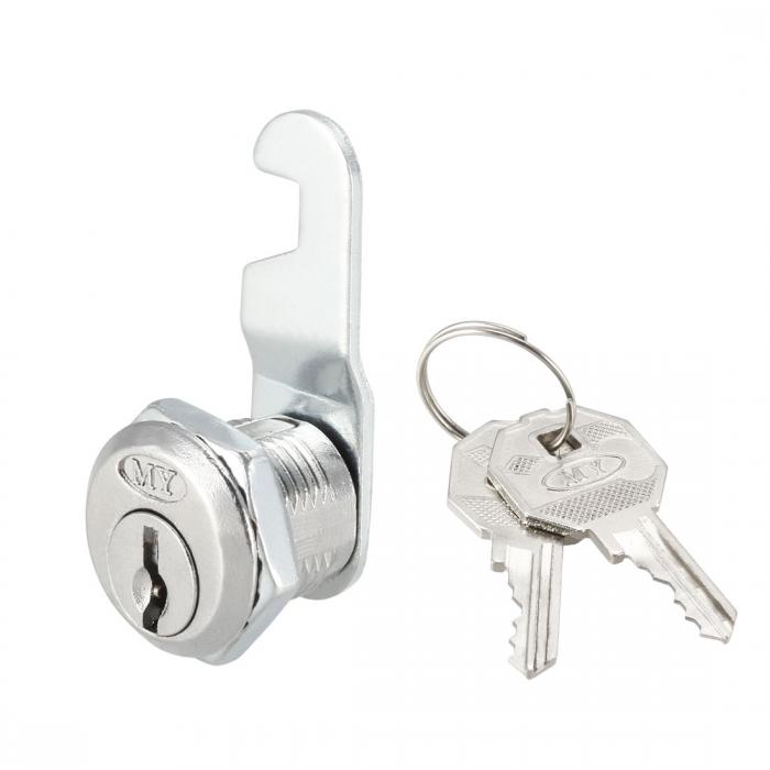 カムロック 16mmシリンダー長 48mm曲がったカムキャビネットロック 別のキー付き