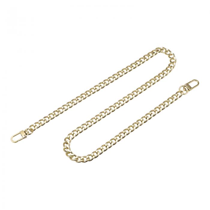 フラットチェーンストラップ 財布ストラップ アイアン製 アクセサリー バックル 代替品 バッグ用 DIY ゴールドトーン 長さ800 mm