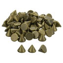 アクリルス パイ クコーンスタッズ100個セット 8x10mmフラットバック縫い付け/接着用パンクス パイ クビーズ 衣類 靴 バッグの装飾に(ブロンズ色)