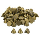 アクリルス パイ クコーンスタッズ100個セット 10x12mmフラットバック縫い付け/接着用パンクス パイ クビーズ 衣類 靴 バッグの装飾に(ブロンズ色)