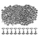 300セットのレザーリベット 8 x 8mm メタルダブルキャップリベットスナップスタッズファスナー レザークラフトDIY修理装飾用 シルバートーン