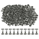 300セットのレザーリベット 6 x 6mm メタル ダブルキャップリベット スナップ スタッズ ファスナー レザークラフト DIY 修理 装飾用 ガ ンメタル