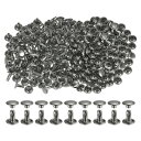 300セットのレザーリベット 8 x 8mm メタルダブルキャップリベットスナップスタッズファスナー レザークラフトDIY修理装飾用 ガ ンメタル