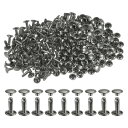 300セットのレザーリベット 12 x 8mm メタルダブルキャップリベット スナップスタッズ ファスナー レザークラフト DIY 修理装飾用 ガ ンメタル