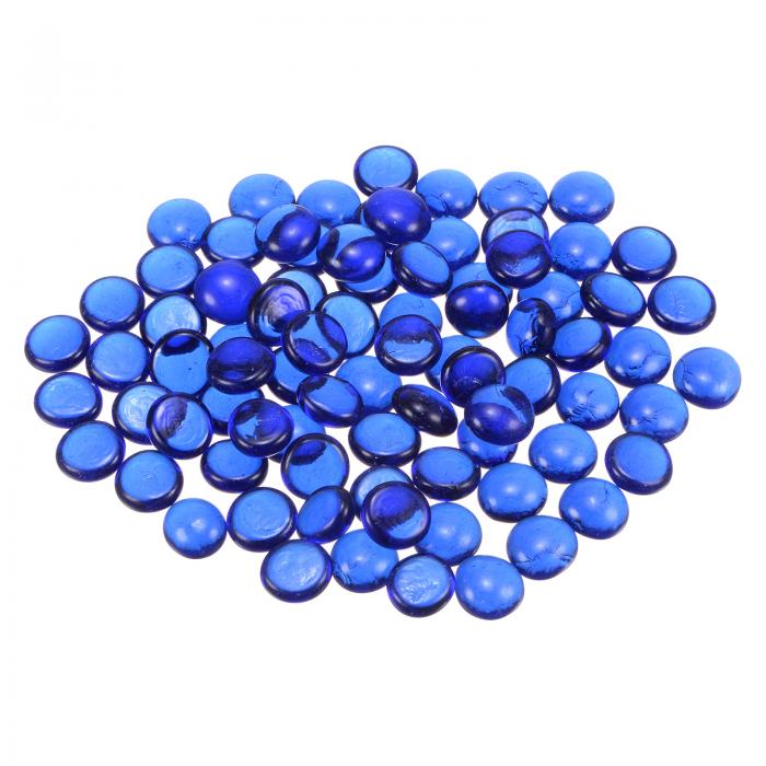 火のピット用の67個のガラスビーズ フラットな大理石ビーズ ガラスの小石 水槽やサキュレントポットの庭の装飾用ビーズ 17-19mm（2/3